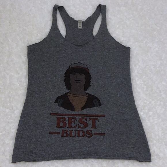 Stranger Things Best Buds Dustin Racerback Tank Friendship Tee Netflix TV Med - Picture 2 of 7